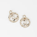 Chanel Round Diamond 18K Gold Earrings