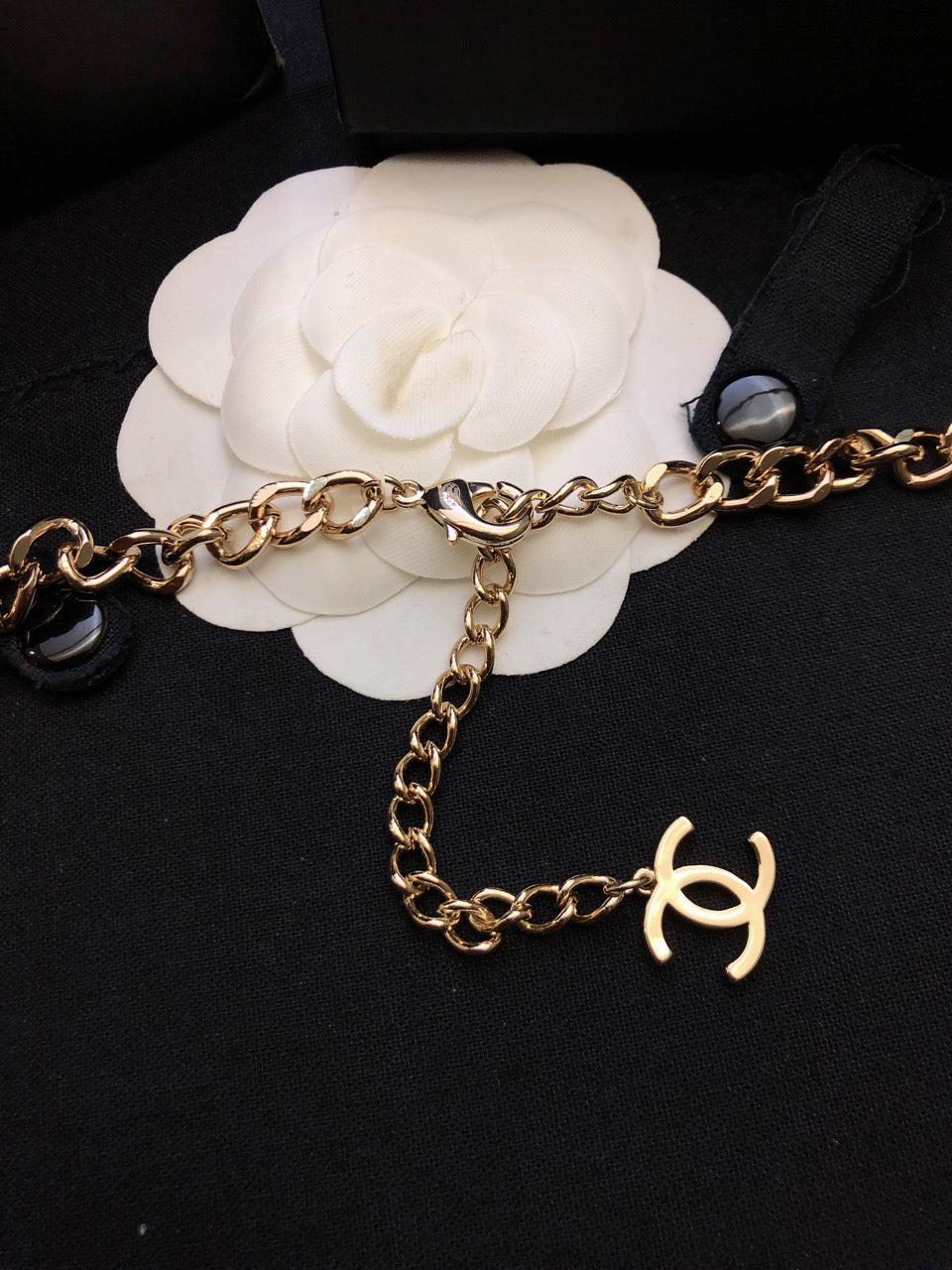 Chanel Rhinestone Star Chain 18K Gold Necklace
