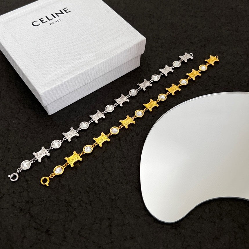 Celine Crystals 18K Gold Bracelet