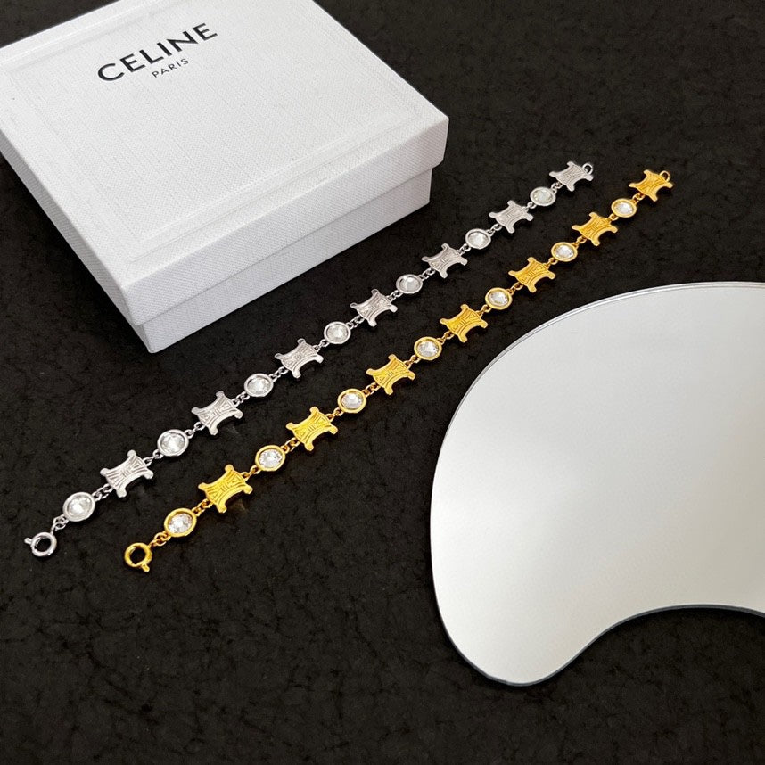 Celine Crystals 18K Gold Bracelet