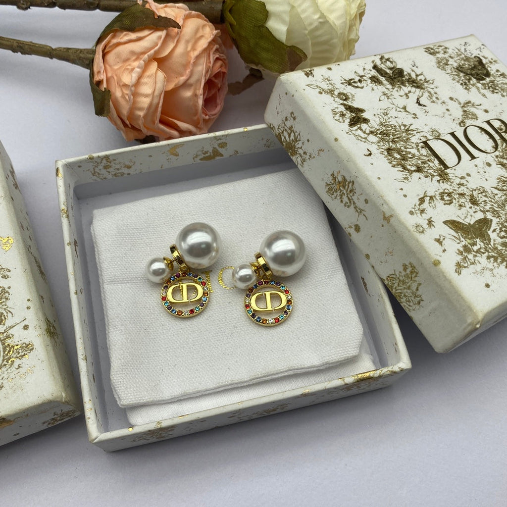 Dior Tribales Multicolor Crystals 18K Gold Earrings