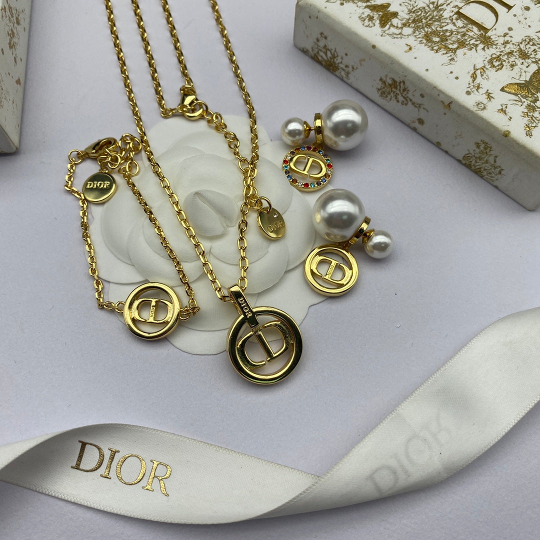 Dior Petit Multicolor Crystals 18K Gold Necklace
