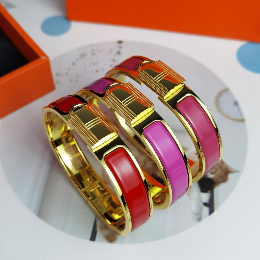 Hermes Clic Cadenas Pink 18K Gold Bracelet