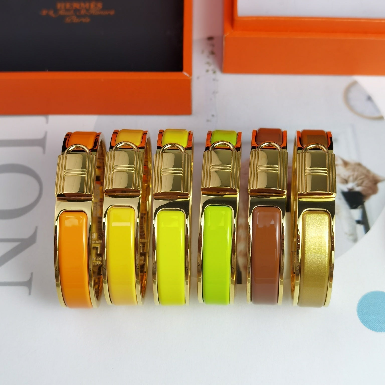 Hermes Clic Cadenas Yellow 18K Gold Bracelet