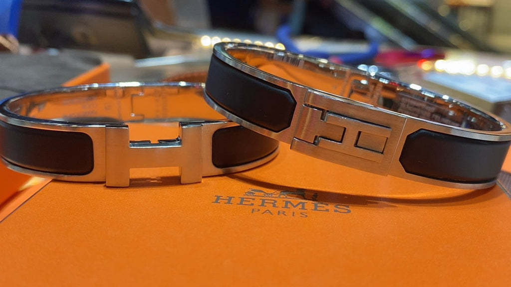 Hermes Jet Black 18K Gold Bracelet