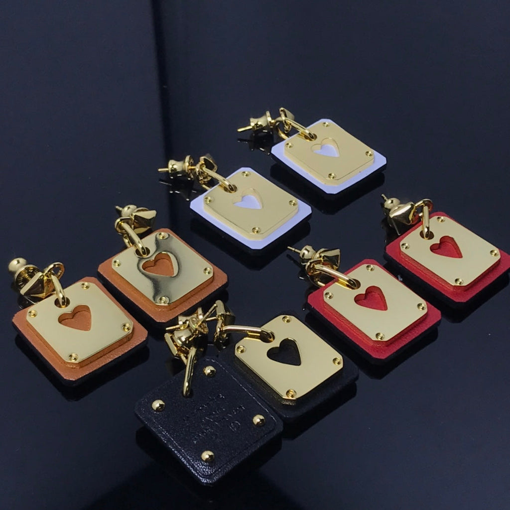 Hermes As De Celine Brown 18K Gold Earrings