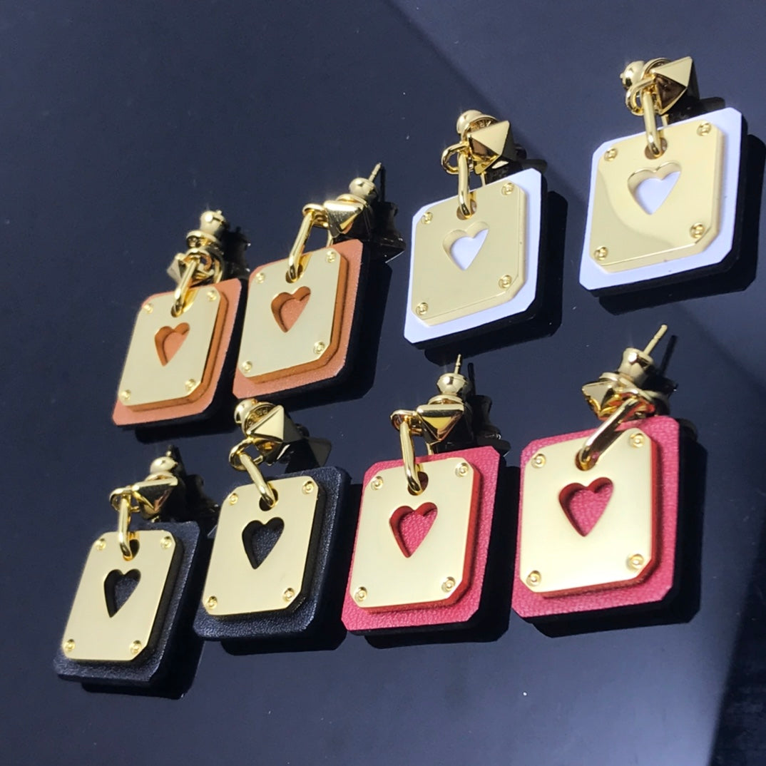 Hermes As De Celine White 18K Gold Earrings