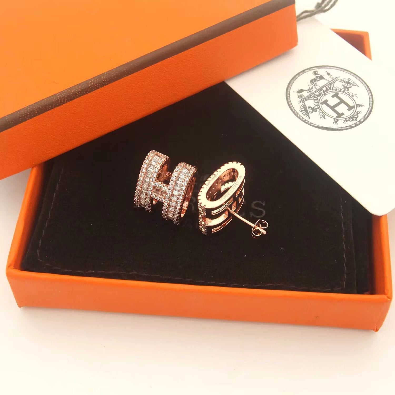 Hermes Pop Diamonds 18K Gold Earrings