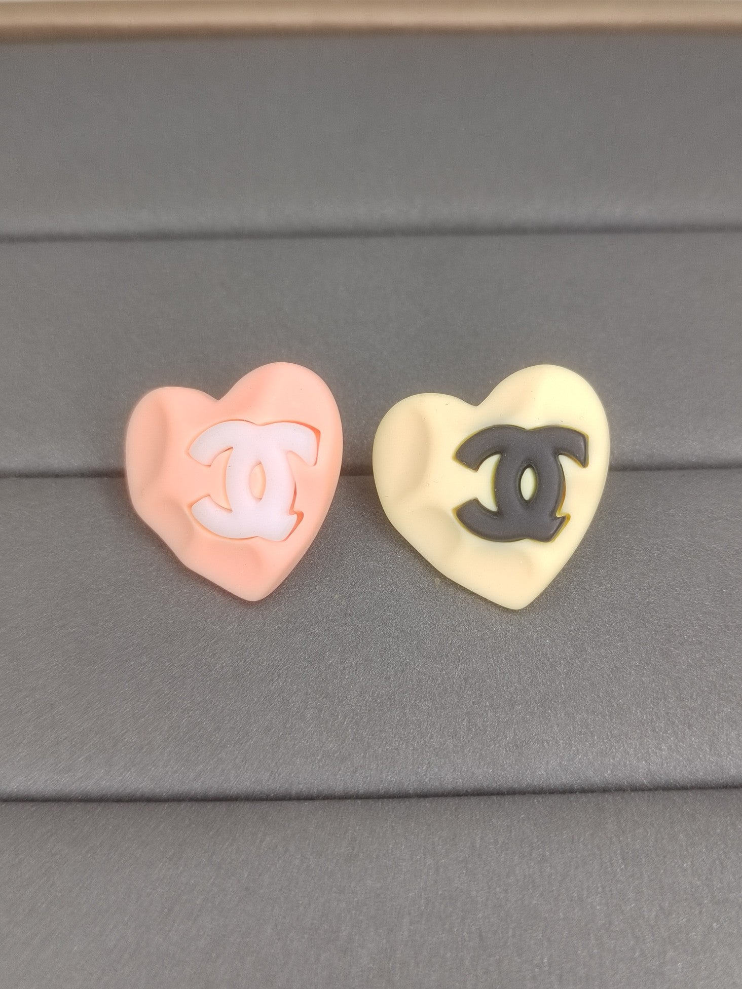 Chanel Pink & Yellow Resin 18K Gold Earrings
