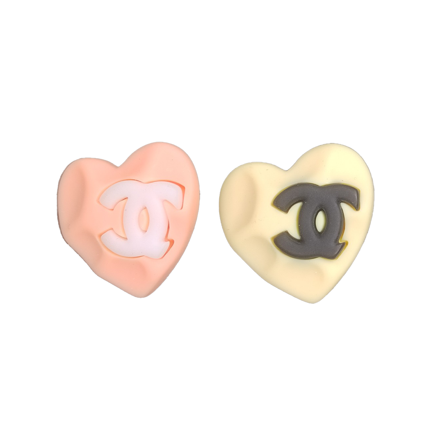 Chanel Pink & Yellow Resin 18K Gold Earrings