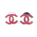 Chanel Pink 18K Gold Earrings