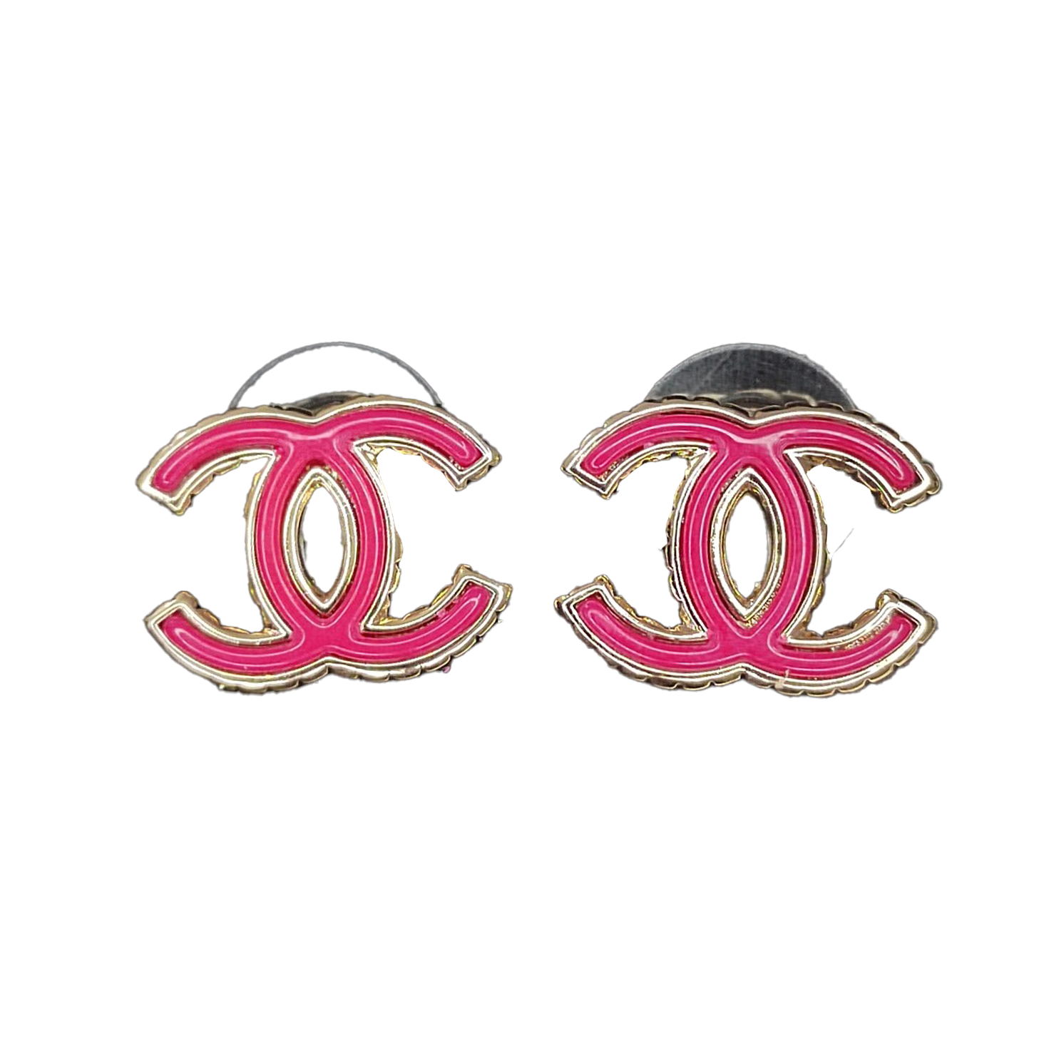 Chanel Pink 18K Gold Earrings