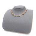 Gucci Double Interlocking Gucci Red Flowers 18K Gold Necklace