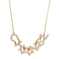 Chanel Crystal 90's Icon Logo 18K Gold Necklace