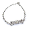 Chanel Diamond Bow Tie Pendant 18K Gold Necklace