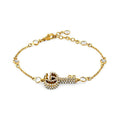 Gucci Double Crystal Key 18K Gold Bracelet