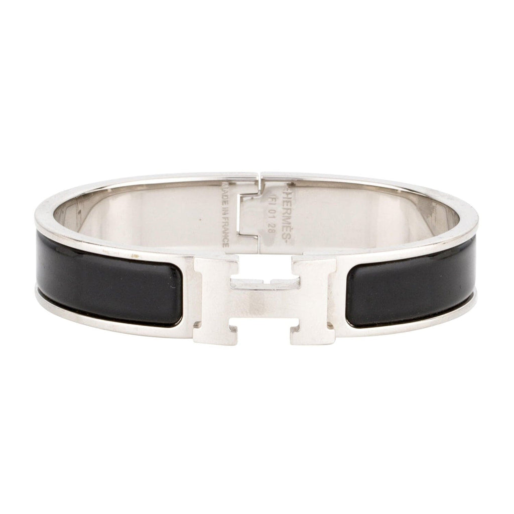 Hermes Clic Black 18K Gold Bracelet