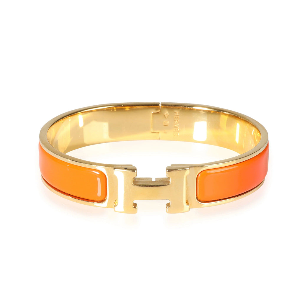 Hermes Clic Orange 18K Gold Bracelet