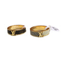 Louis Vuitton Leather Set of Two 18K Gold Ring