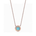 Tiffany Diamond & Turquoise Circle Pendant 18K Gold Necklace