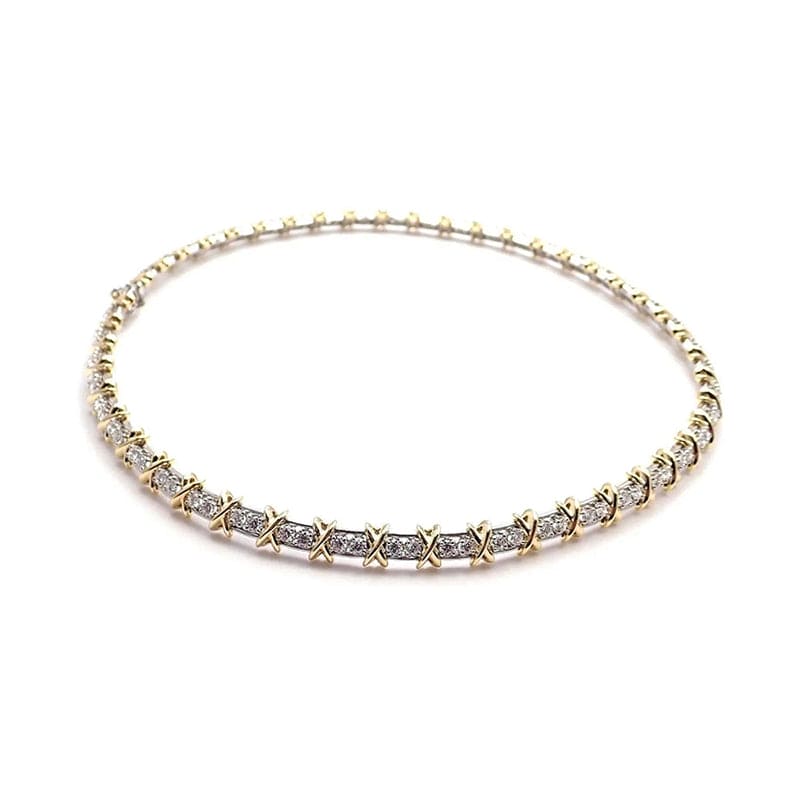 Tiffany Schlumberger Eighteen Stone Choker 18K Gold Necklace