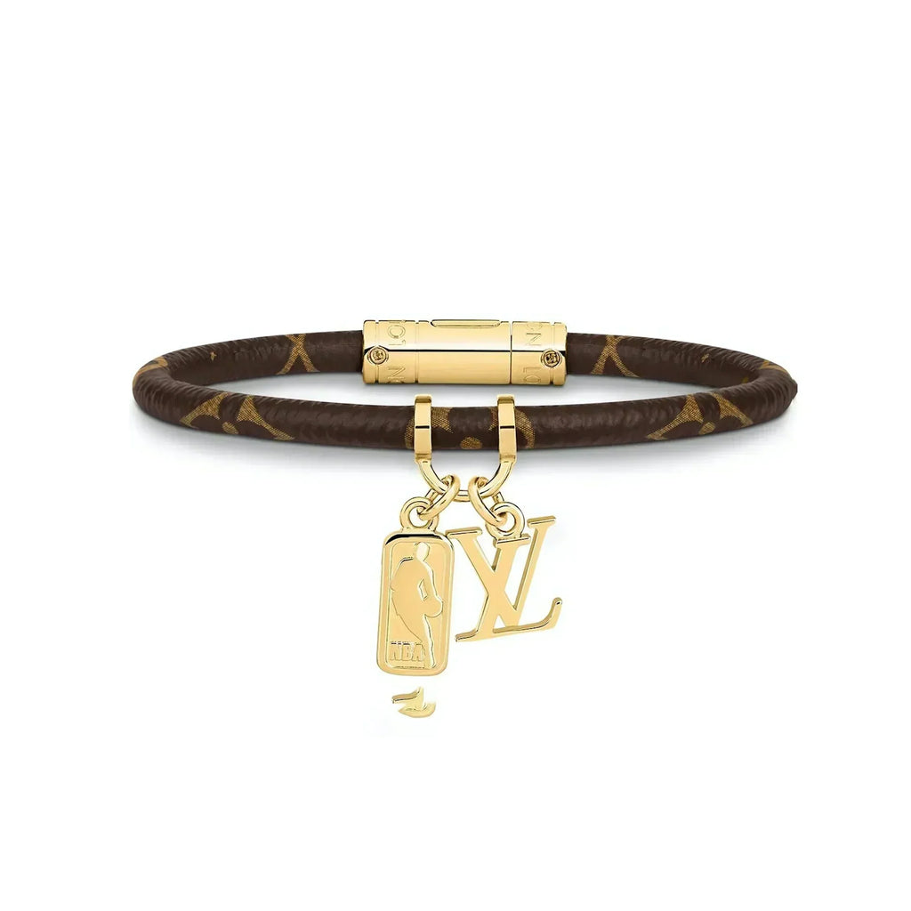 Louis Vuitton NBA Hang It Leather 18K Gold Bracelet