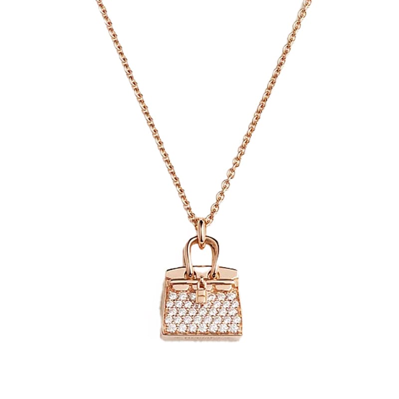 Hermes Amulettes Birkin Pendant 18K Gold Necklace