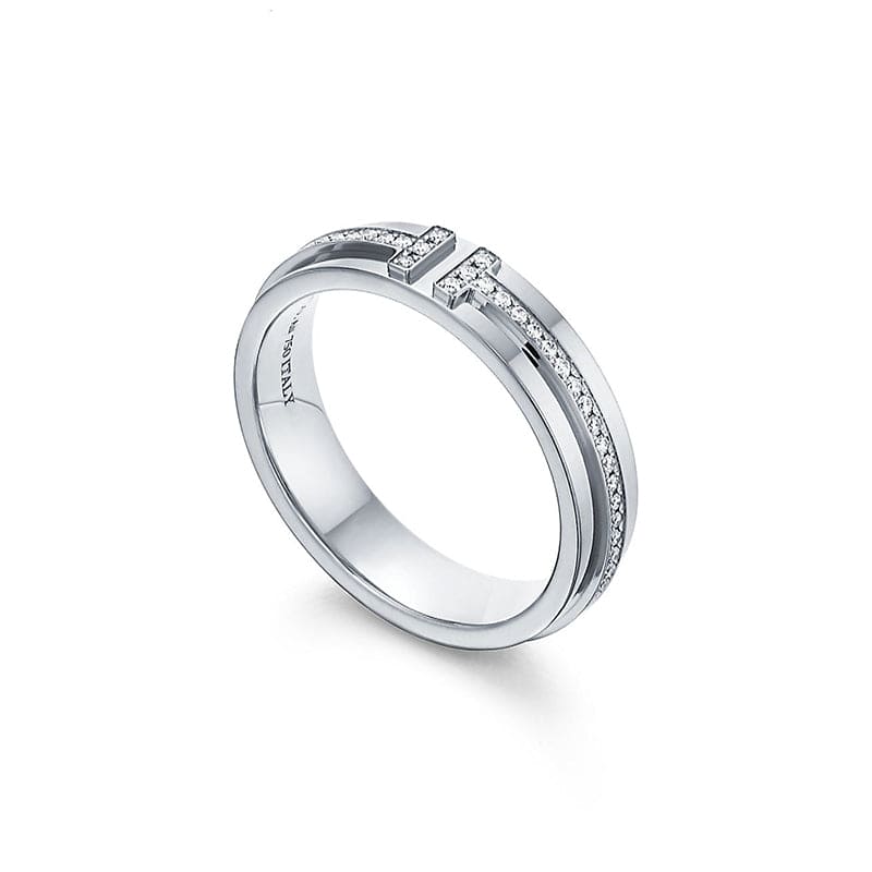 Tiffany Narrow Diamond 18K White Gold Ring