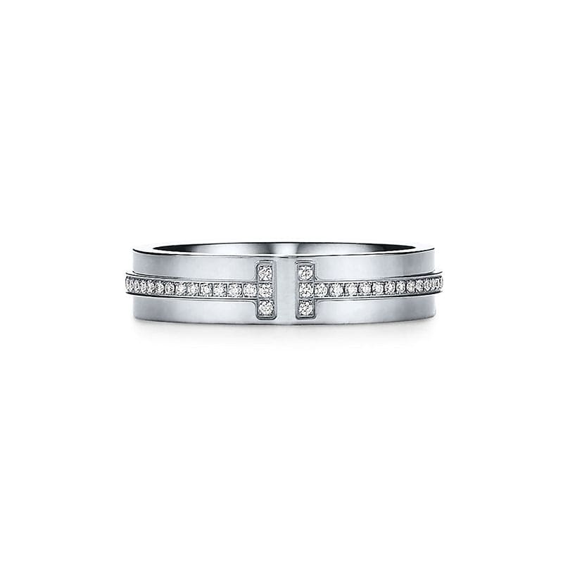 Tiffany Narrow Diamond 18K White Gold Ring