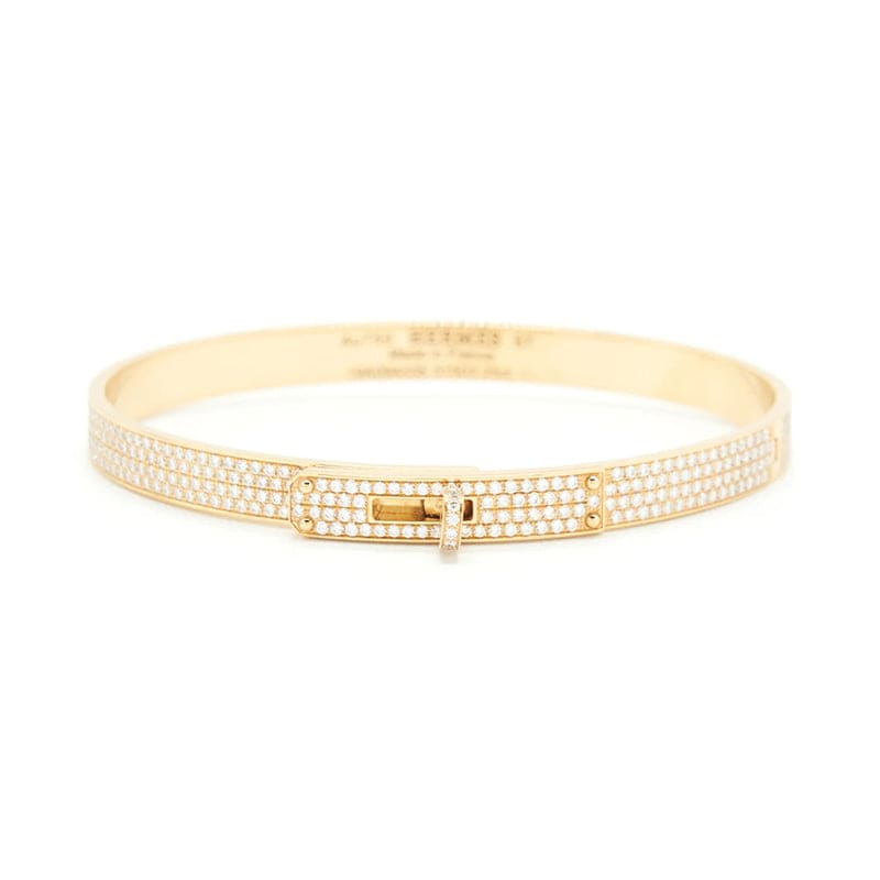 Hermes Kelly Diamonds 18K Yellow Gold Bracelet