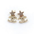 Chanel Star Diamond 18K Gold Earrings