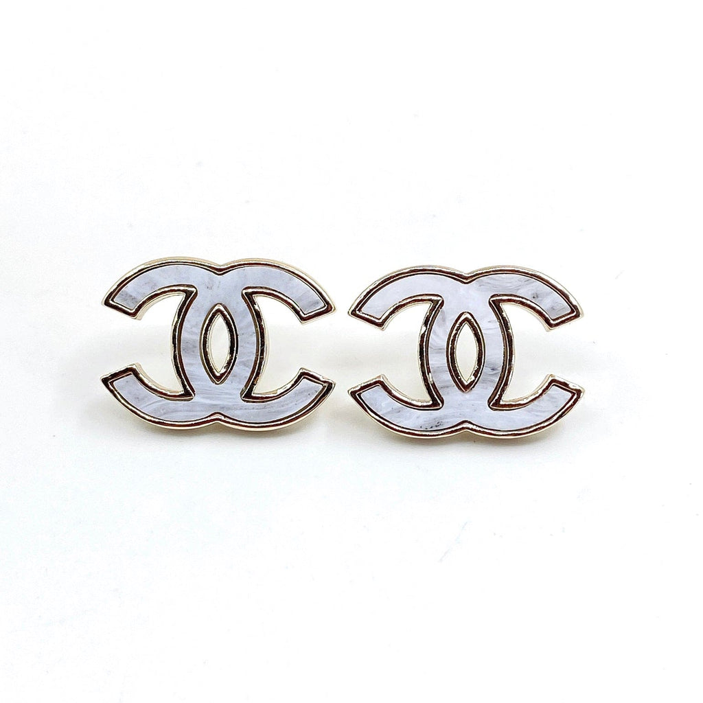 Chanel Marble 18K Gold Earrings
