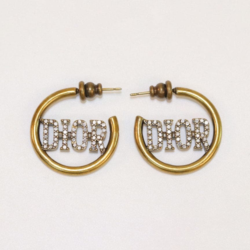 Dior 30 Montaigne Hoop 18K Gold Earrings