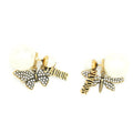 Dior Dragonfly/ Butterfly Pearl 18K Gold Earrings