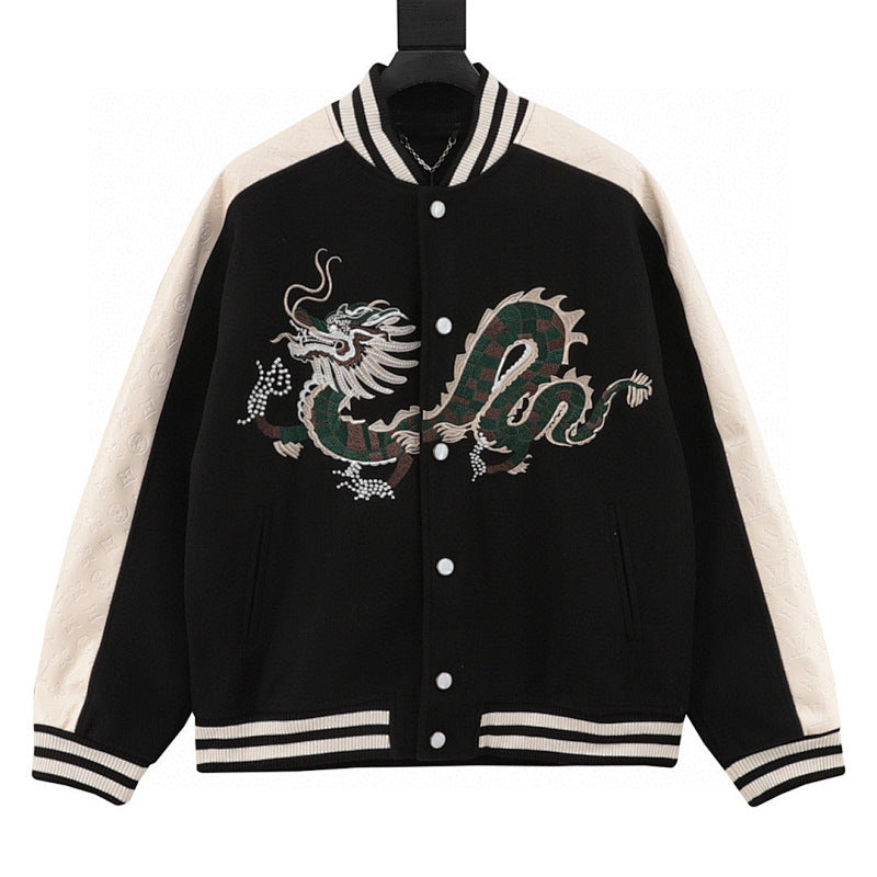 Louis Vuitton Chinese Dragon Embroidered & Paneled Baseball Jacket - product image