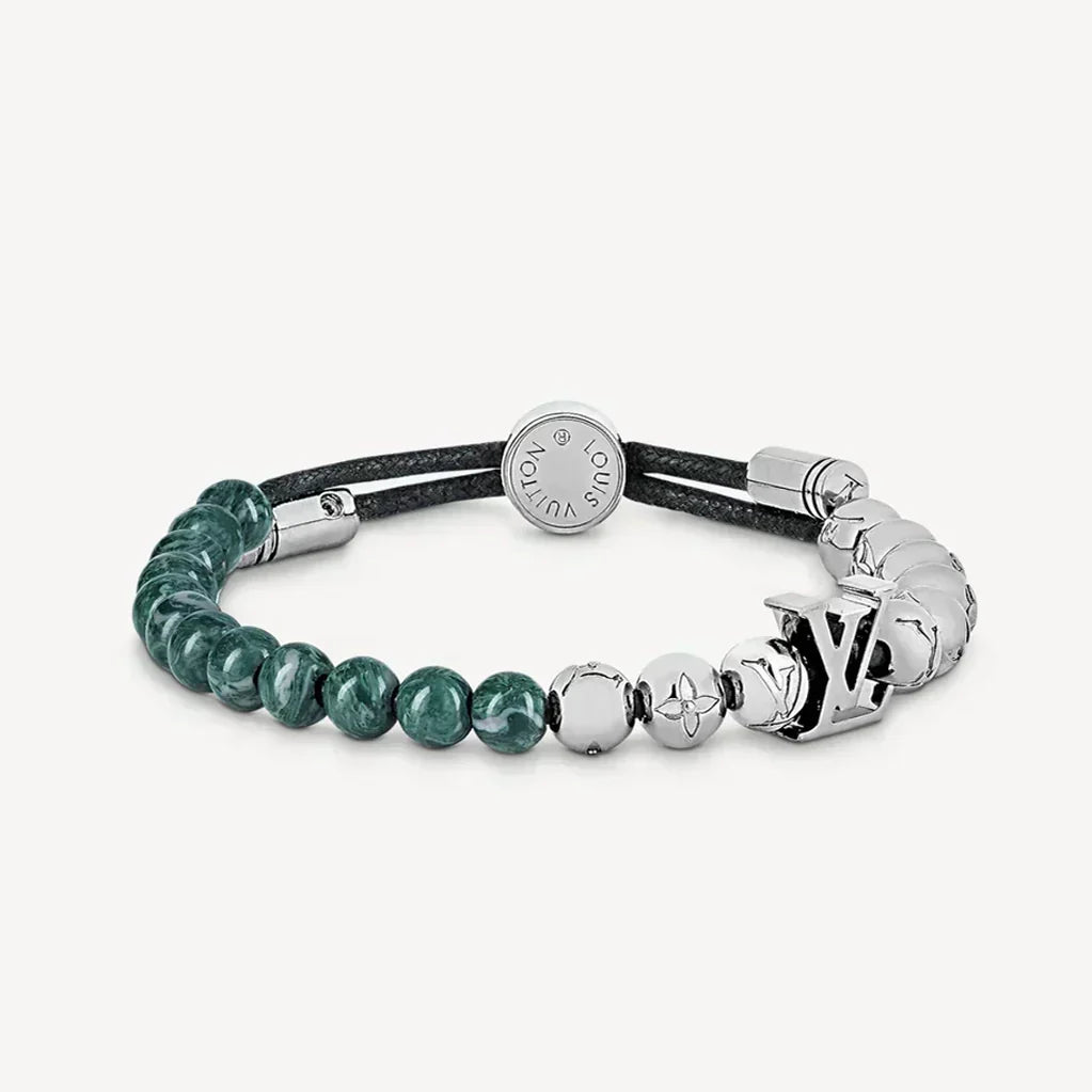 Louis Vuitton Beads Green 18K Gold Bracelet