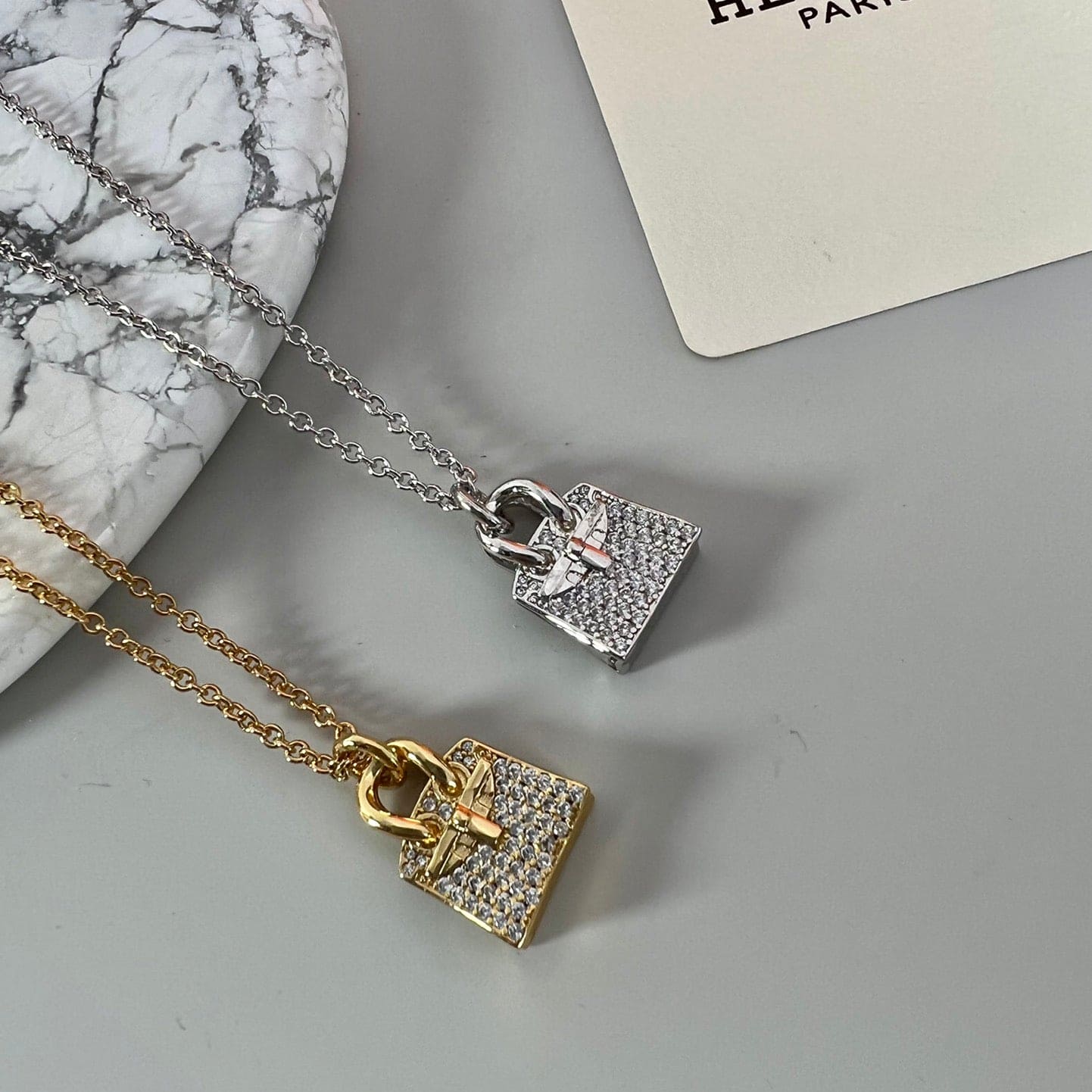 Hermes Amulettes Birkin Pendant 18K Gold Necklace