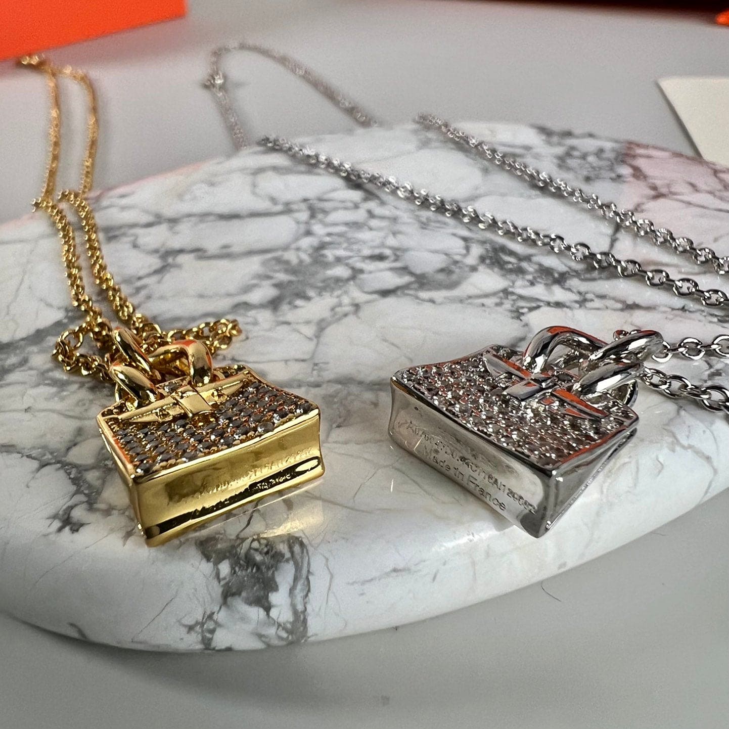 Hermes Amulettes Birkin Pendant 18K Gold Necklace