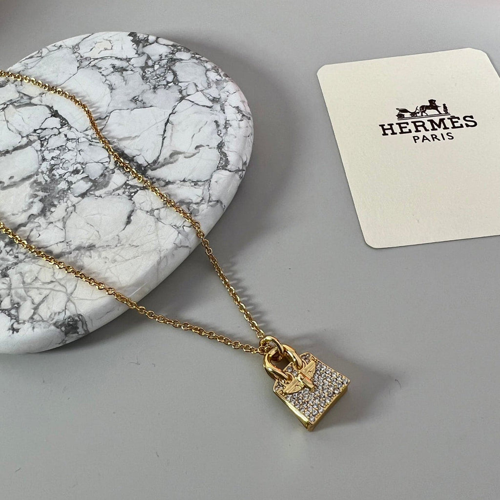 Hermes Amulettes Birkin Pendant 18K Gold Necklace