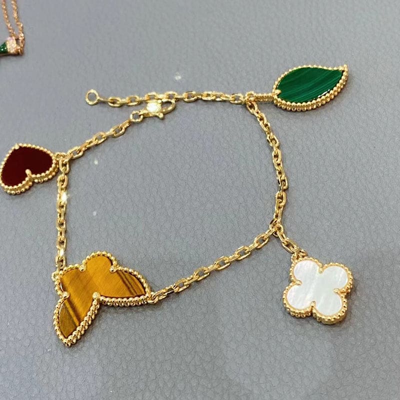 Lucky Alhambra Four Motifs Clover 18K Gold Bracelet