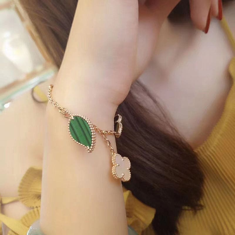 Lucky Alhambra Four Motifs Clover 18K Gold Bracelet