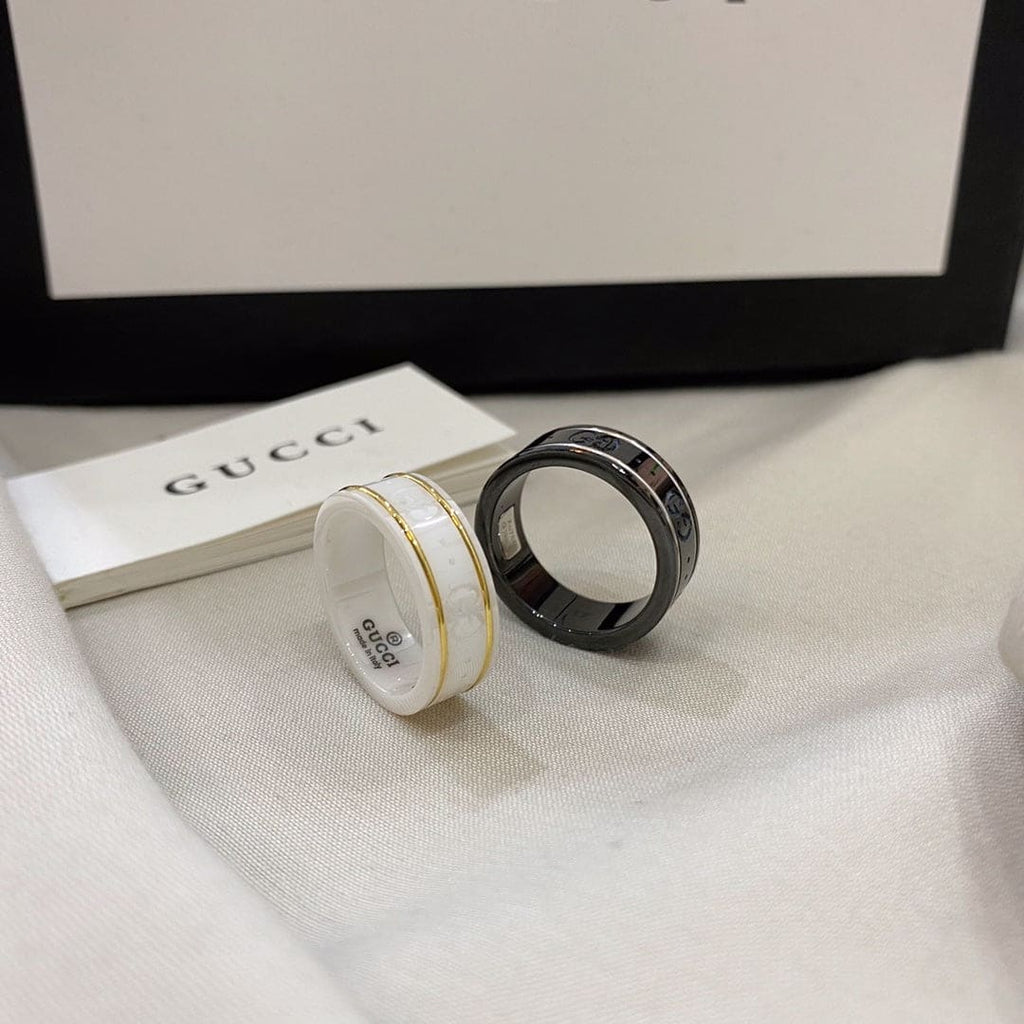 Gucci Double Icon Black Corundum 18K Gold Ring
