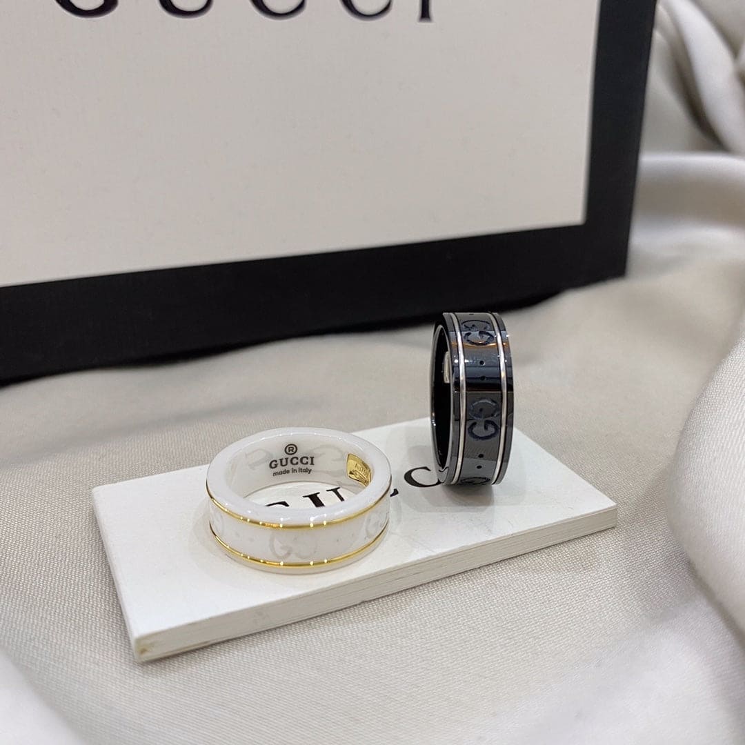 Gucci Double Icon White Zirconia 18K Gold Ring