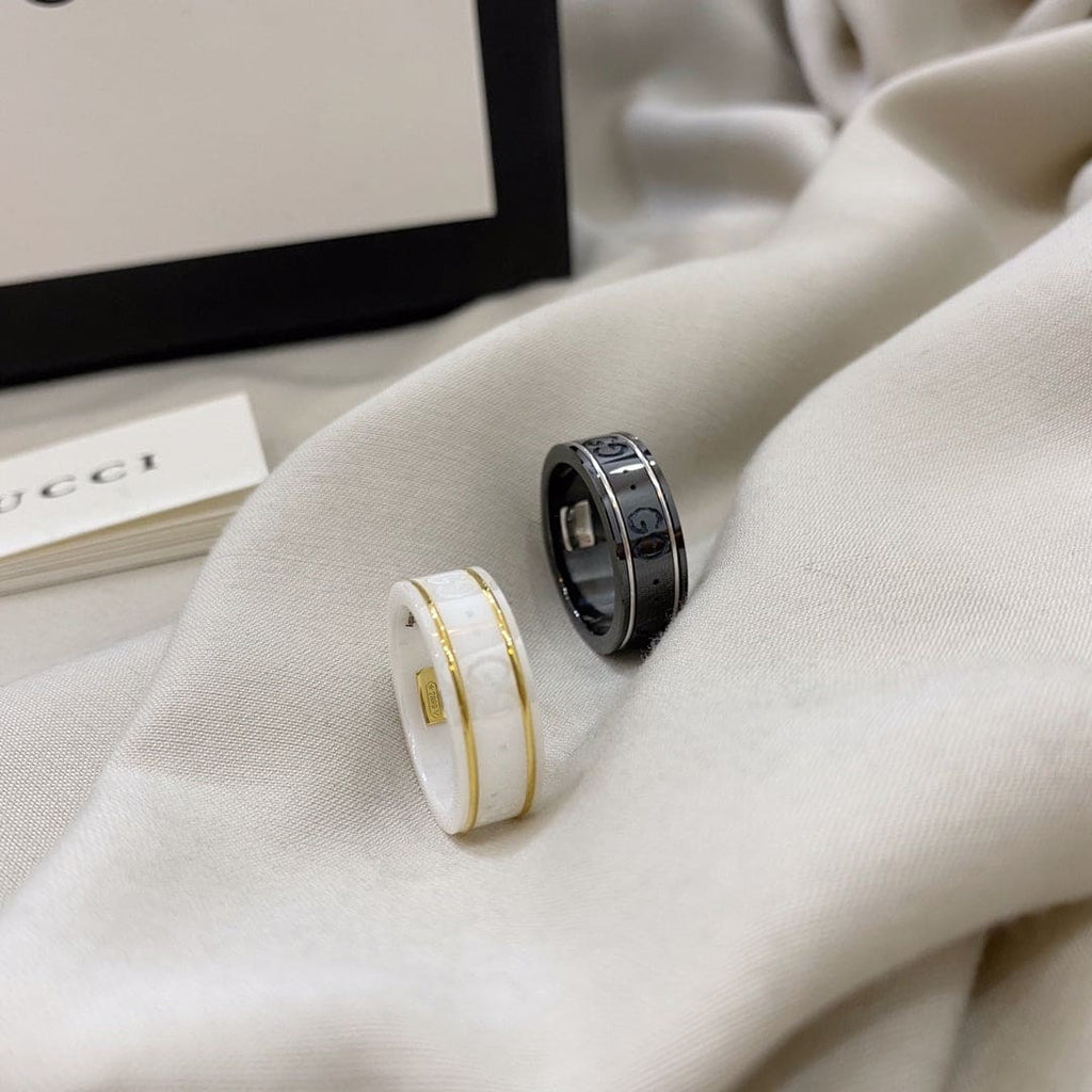 Gucci Double Icon White Zirconia 18K Gold Ring