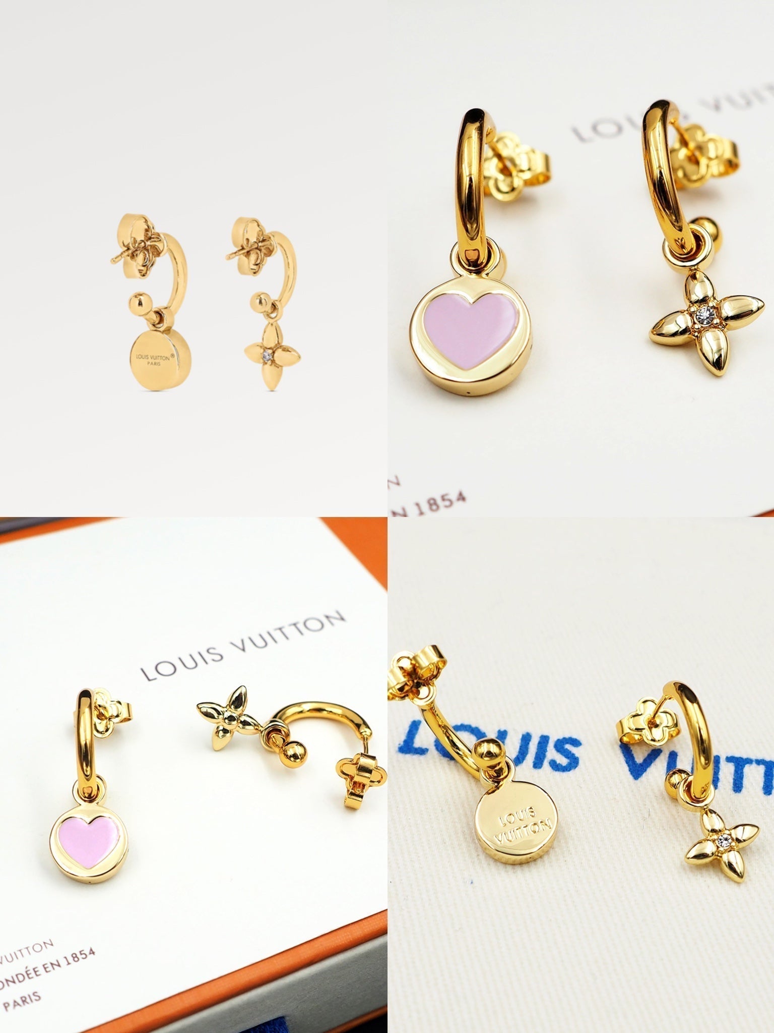 Louis Vuitton Iconic Heart 18K Gold Earrings