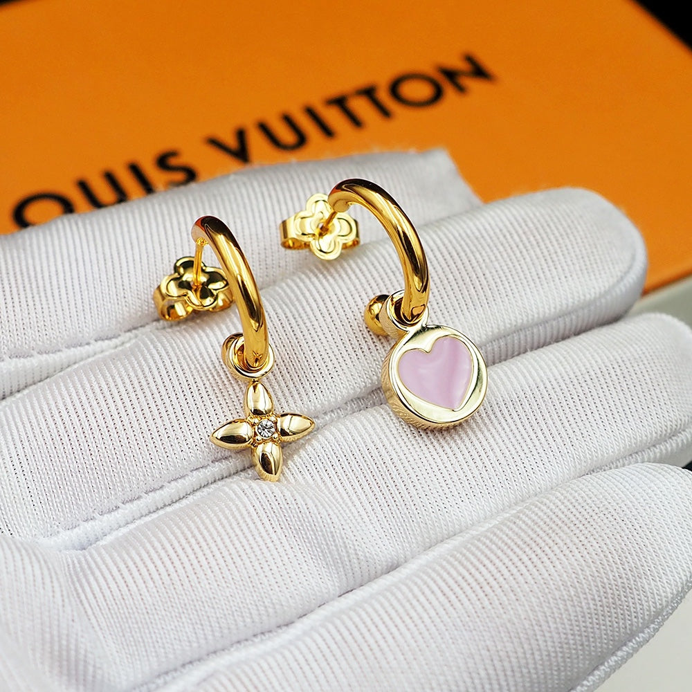 Louis Vuitton Iconic Heart 18K Gold Earrings