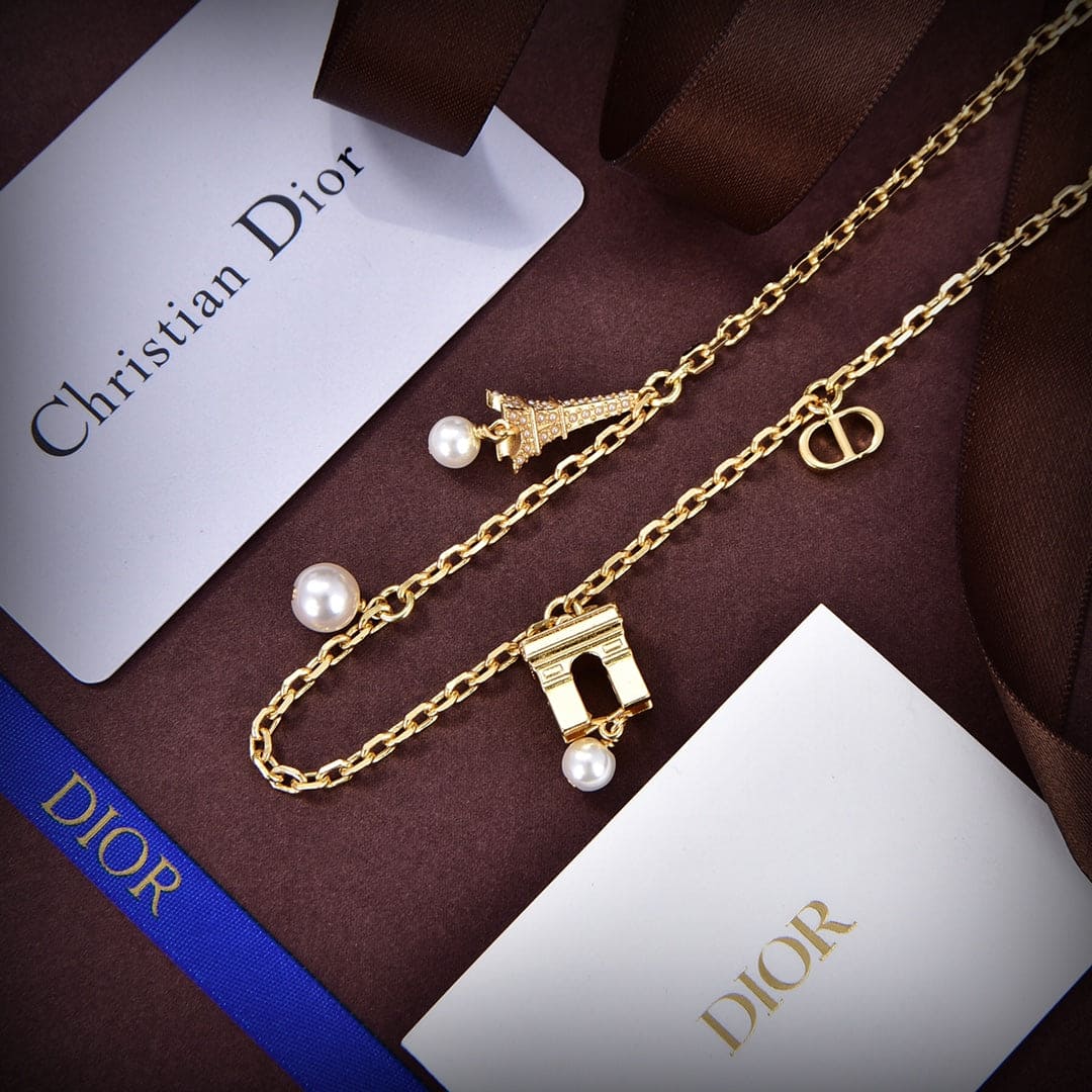 Dior Plan De Paris 18K Gold Necklace