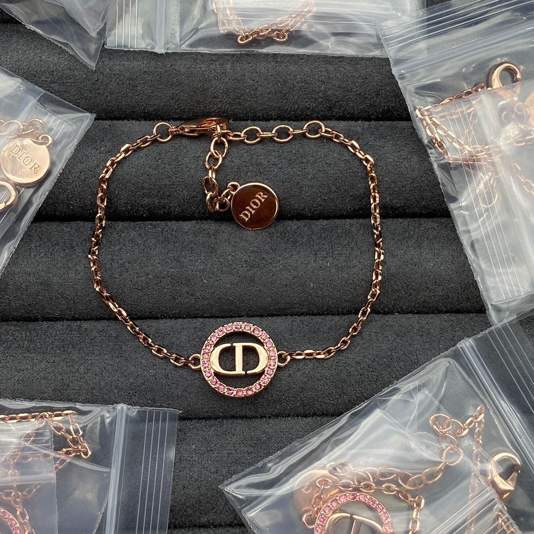 Dior Petit Pink Crystals 18K Gold Bracelet