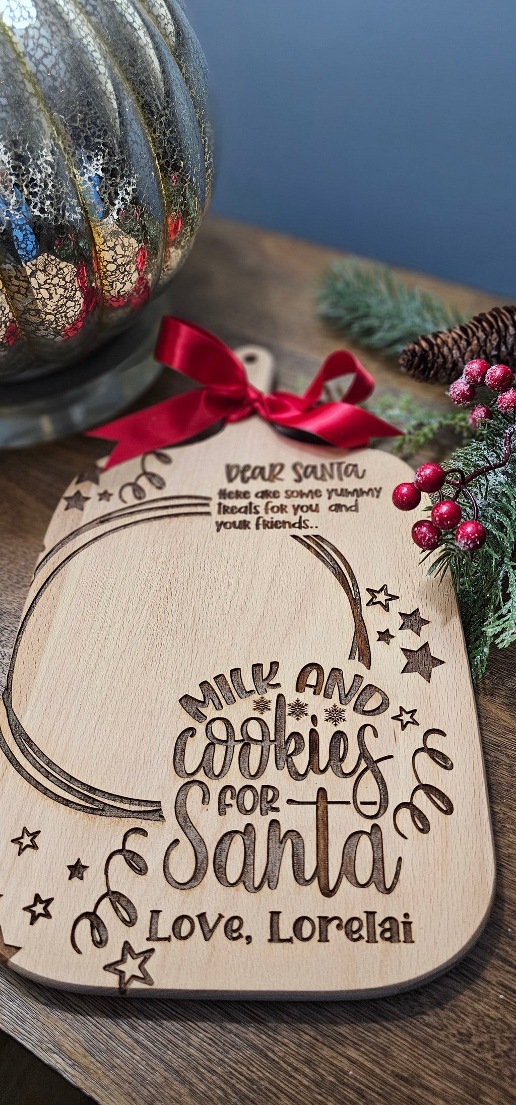 Personalized Santa Cookie Board for Christmas Eve
