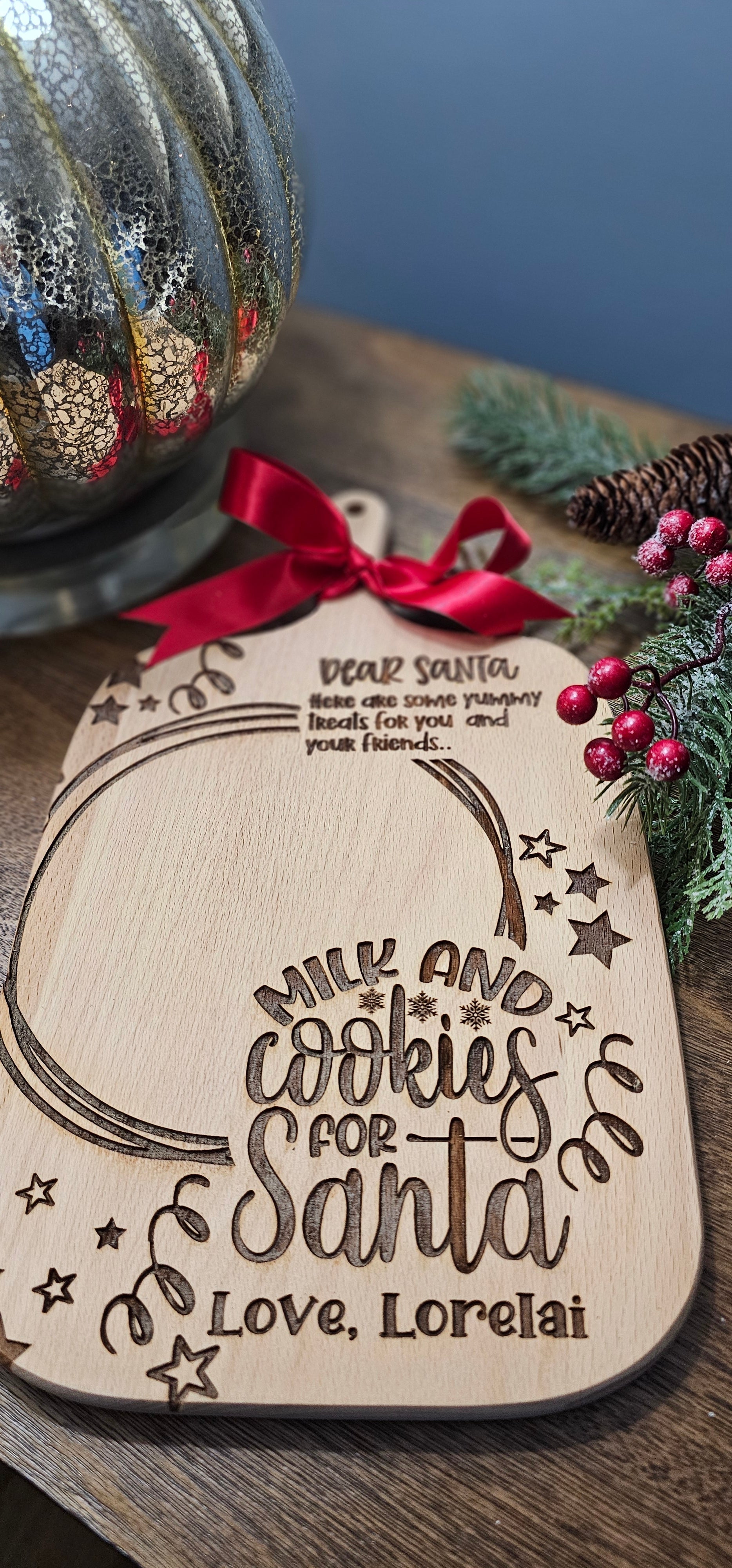 Personalized Santa Cookie Board for Christmas Eve